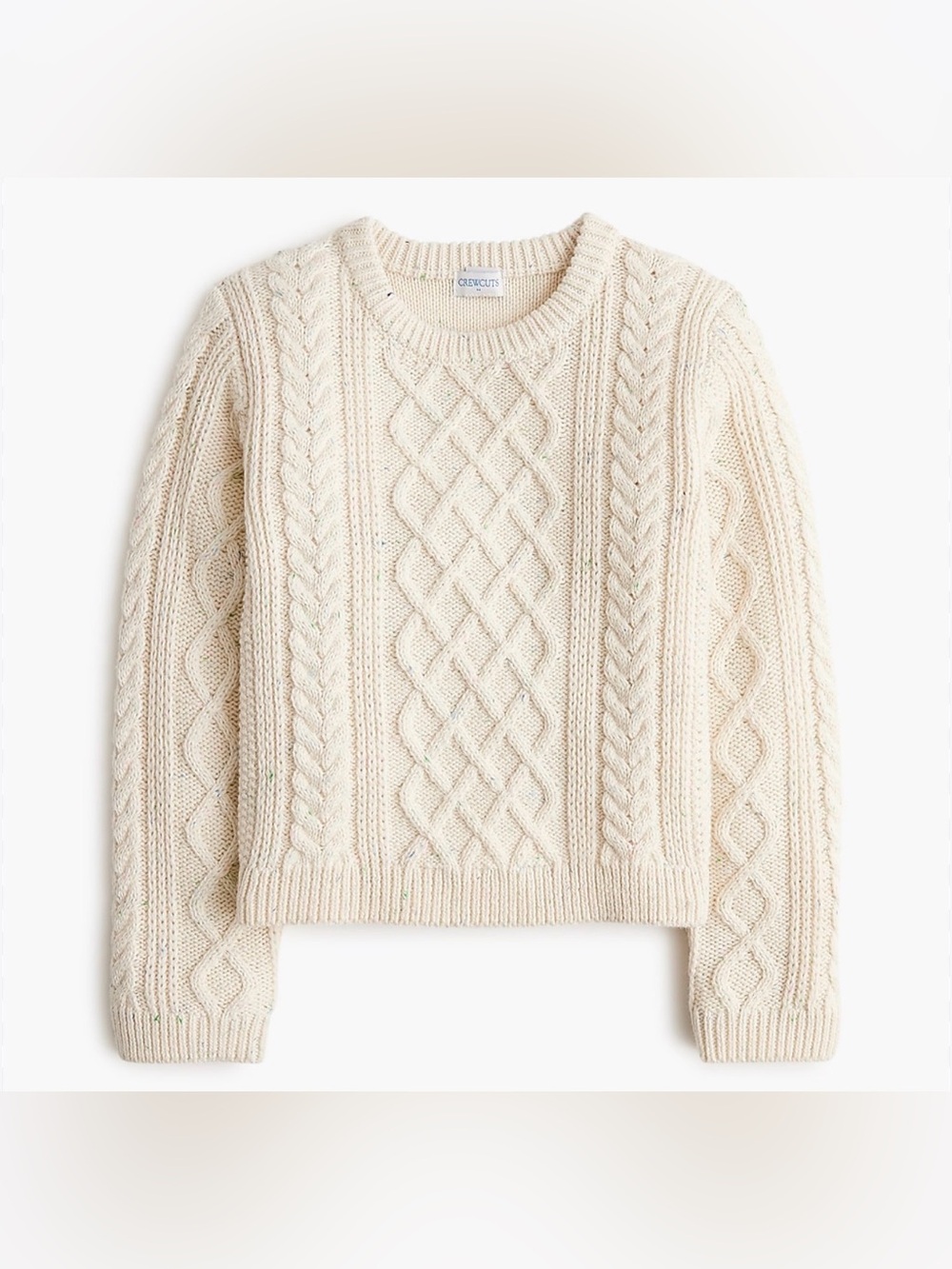 Crewcuts girls Girls' cable-knit donegal sweater multi color size XL 12-14